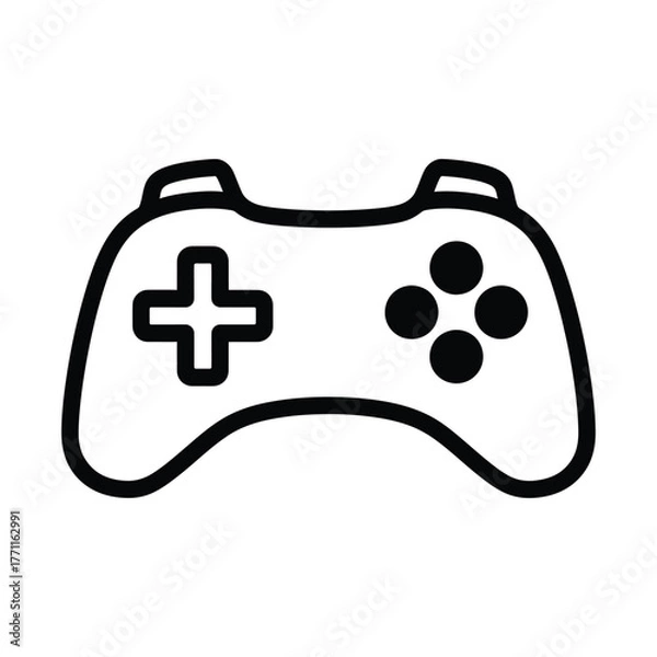 Fototapeta Simple outline icon of a video game controller