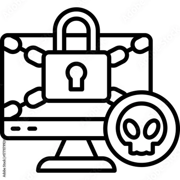 Fototapeta Ransomware Line Icon