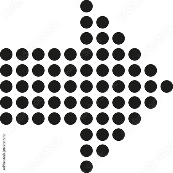 Fototapeta Black Dotted Arrow Pointing Rightward Isolated on Transparent Background