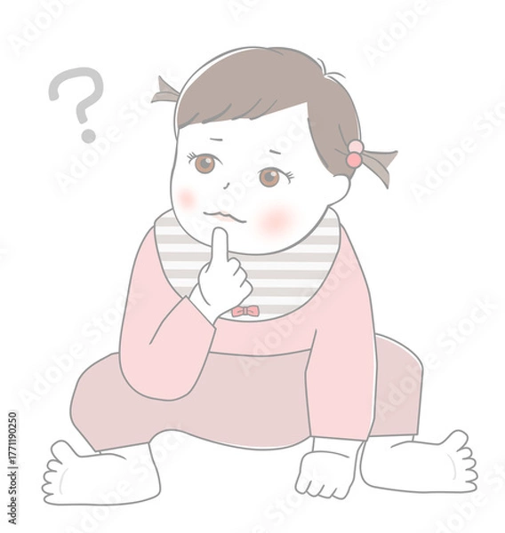 Fototapeta 考えている赤ちゃん