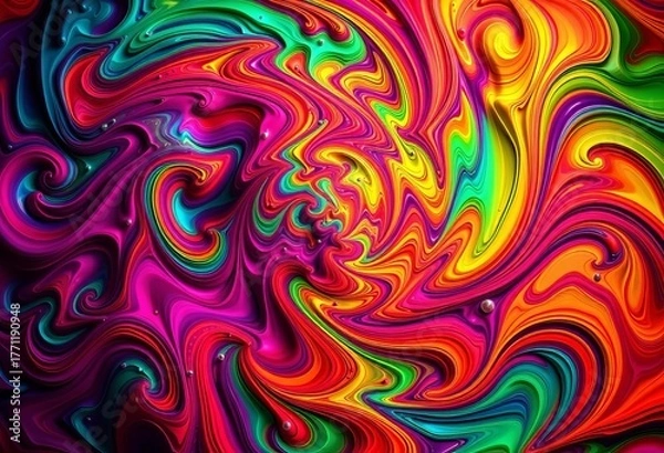 Fototapeta Intricate swirling forms in vibrant hues, creating a kaleidoscope effect,  surface,  style