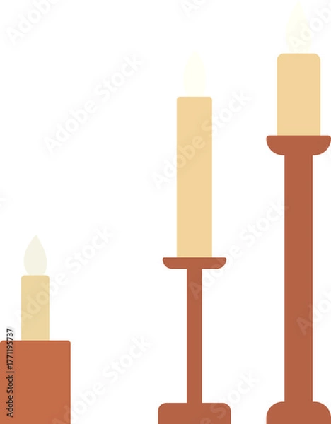 Obraz candles on a white background
