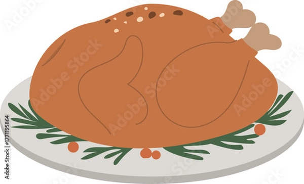 Obraz roasted turkey on a plate