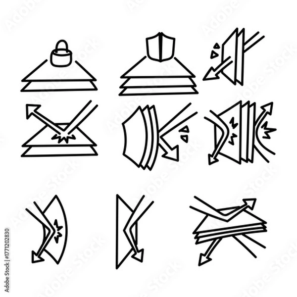 Fototapeta doodle layer protection icon illustration hand drawn style