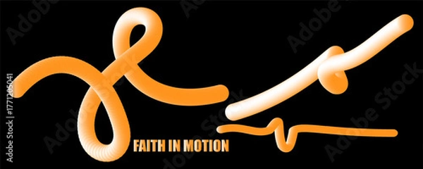 Fototapeta Faith in Motion Abstract Curved Gradient 3D Lines