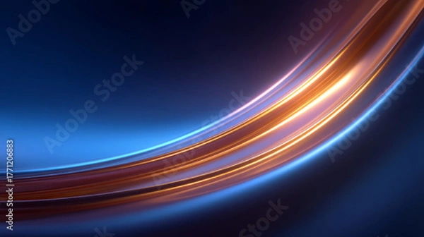 Fototapeta Abstract curved lines with vibrant colors and dynamic design