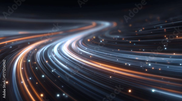 Fototapeta Abstract light trails creating a dynamic and futuristic visual effect