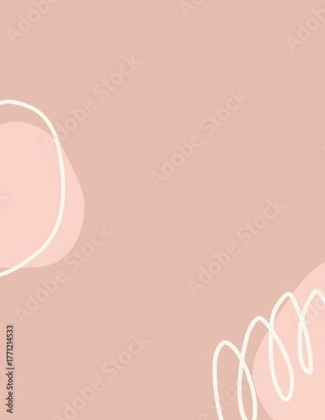 Obraz Pastel pink background, memphis border design