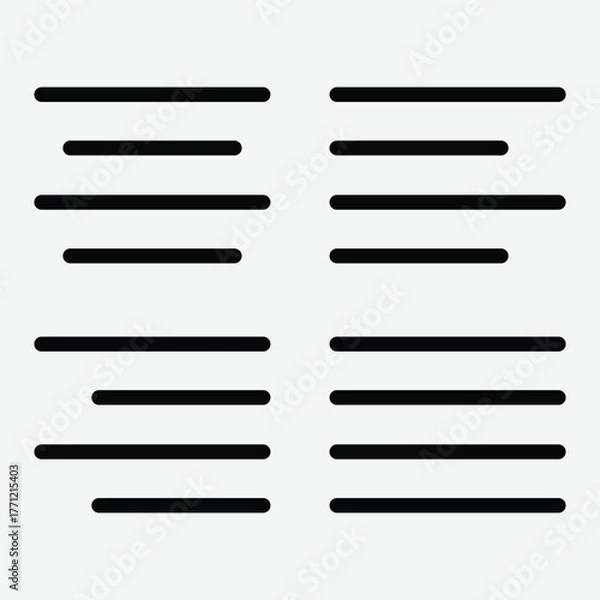 Obraz text alignment for graphic designer or logo aps developer