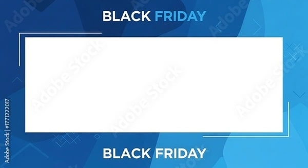 Obraz Black Friday Promotion Template: A vibrant promotional template designed for Black Friday sales, featuring dynamic blue gradients and geometric accents.