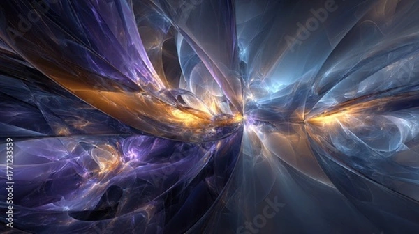 Fototapeta Abstract Fractal Design With Glowing Colors