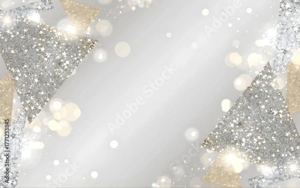 Obraz Elegant Festive Silver and Gold Glitter Background