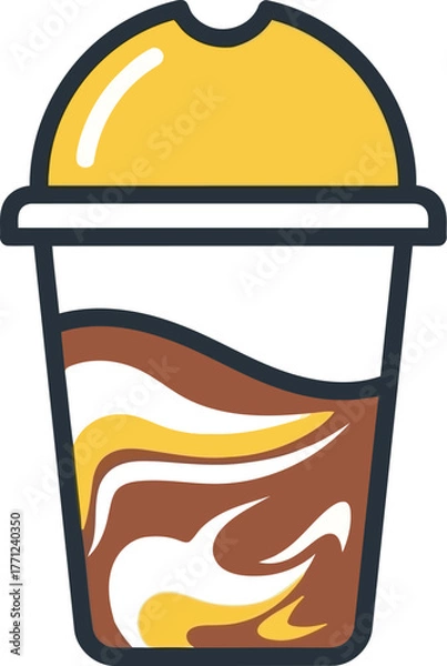 Fototapeta Iced coffee swirl drink vector