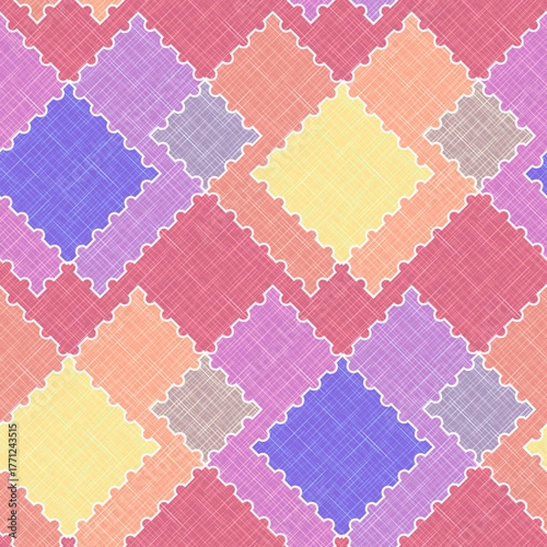 Fototapeta Textured patchwork patchwork monochrome pastel strokes
