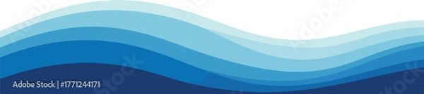 Fototapeta Abstract blue wave background flowing water illustration with gradient shades perfect for website headers and presentations