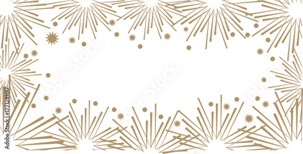 Fototapeta Festive fireworks border frame for celebrations and events vector