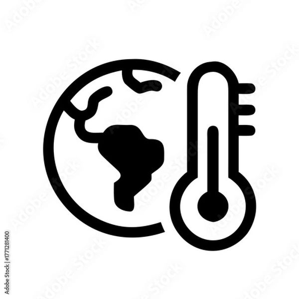 Obraz Global warming icon for climate change awareness