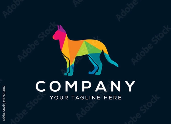 Obraz Cat Colorful Logo Design Vector