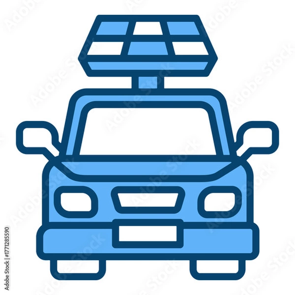 Fototapeta Electric Car Single Icon Vector Collection 