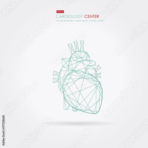 Fototapeta Human heart icon. Vector illustration.