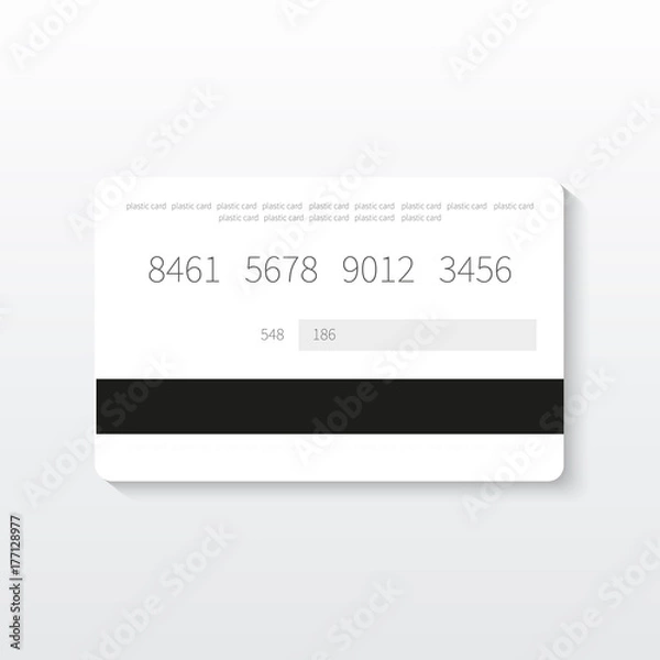 Obraz White credit card icon template isolated on grey background.
