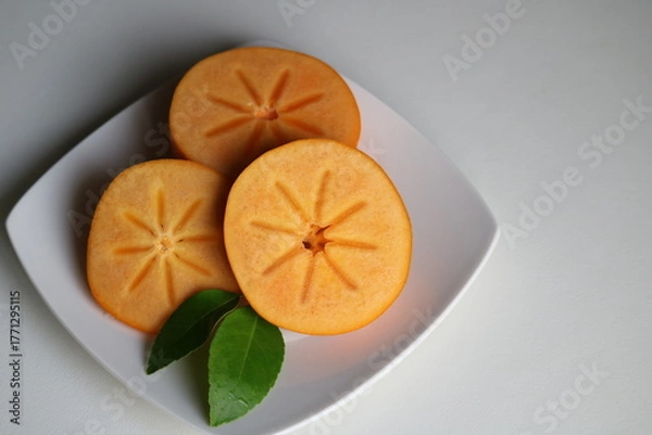 Fototapeta スライスした柿の実　栄養