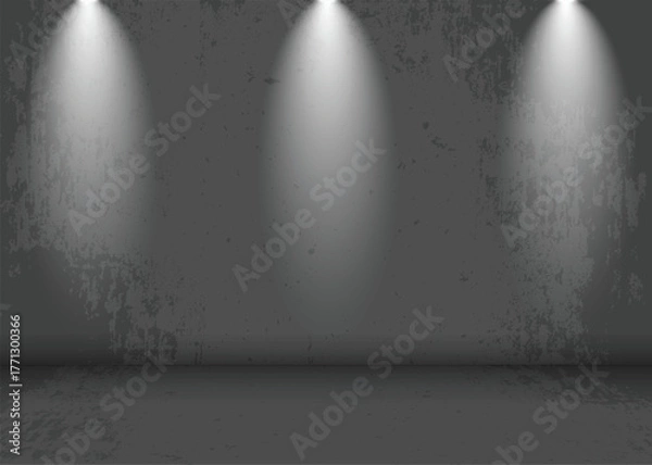 Obraz Studio concrete for product display scene presentation with beautiful lights and shadows. Display pedestal mockup minimal scene empty stage for presentation product, stand, showcase, exhibition