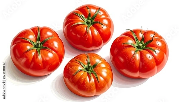 Obraz Ripe Tomatoes - Fresh, Red, and Ready for Cooking.