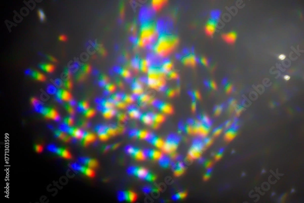 Fototapeta Colorful diamond glitter rainbow glow light flare sparks abstract overlay texture