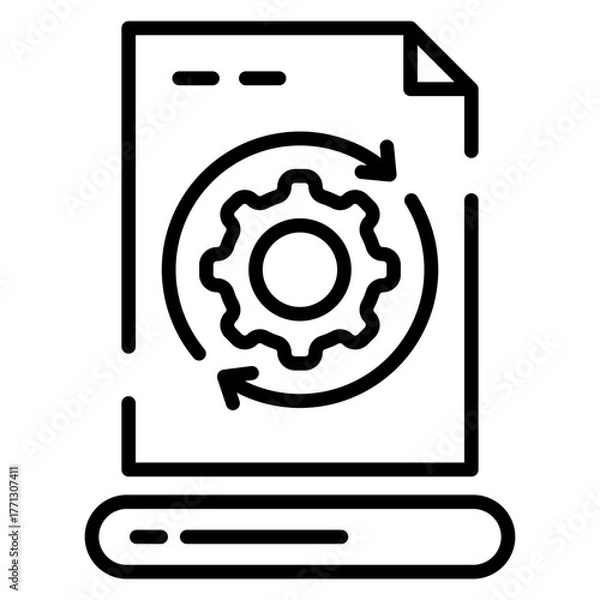 Fototapeta data processing icon