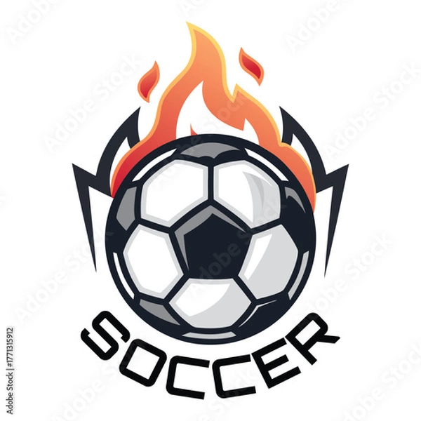 Obraz Fiery Soccer Emblem