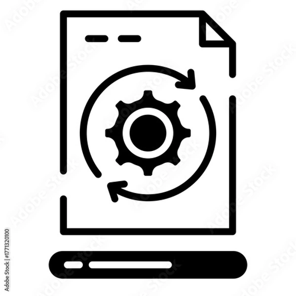 Fototapeta data processing icon