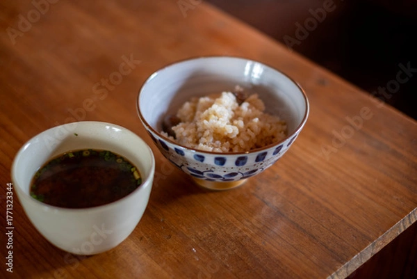 Fototapeta 玄米と豆味噌汁