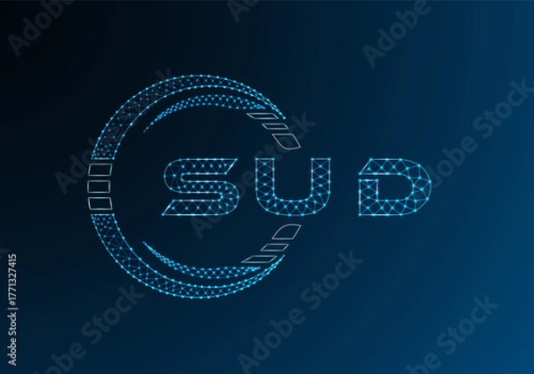 Obraz SUD low poly letter logo vector design. SUD lower poly logo design. Low poly logo.