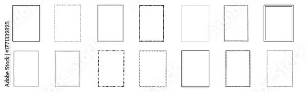 Fototapeta Simple frame. Line frames decorative outline stroke borders. vector set