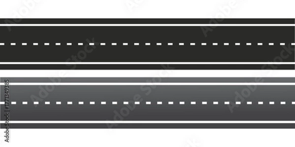 Fototapeta Straight road vector template isolated on background. 