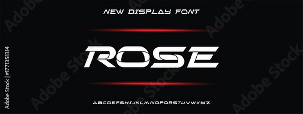 Obraz Sports modern tech font typography. MINIMAL vector typeface for a company. Modern gaming fonts for logo design.