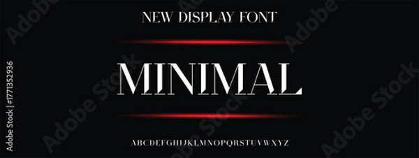 Obraz Elegant Font Uppercase Lowercase Number And Ampersand. Classic Lettering Minimal Fashion Designs. Typography modern serif fonts regular decorative vintage concept. vector illustration 