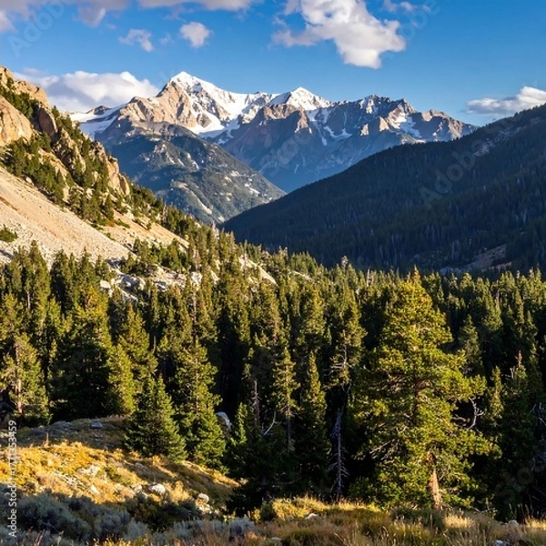Obraz Rocky Mountain Majesty - A Landscape of Peaks and Pines.