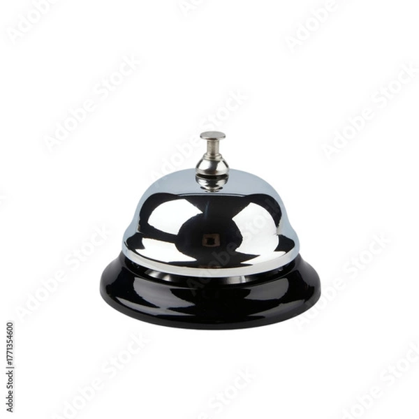 Fototapeta A classic hotel service bell on transparent background