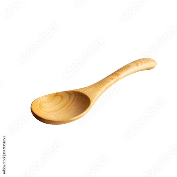 Fototapeta A single wooden spoon on transparent background 