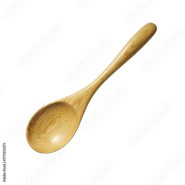 Fototapeta A single wooden spoon on transparent background 