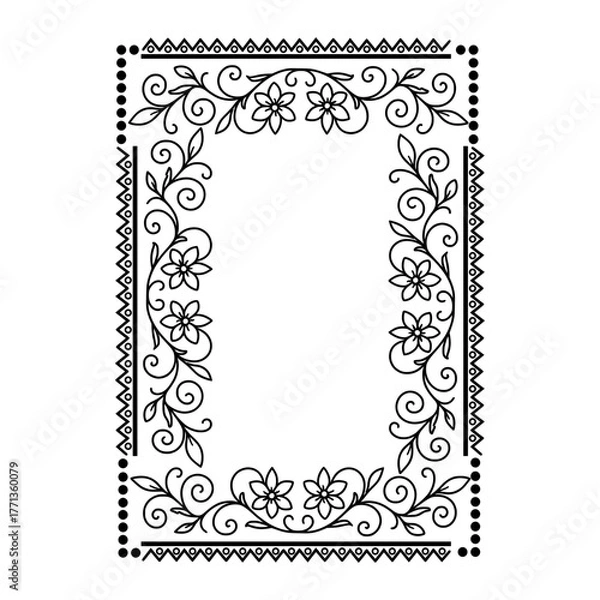 Obraz Elegant floral frame border for invitations designs