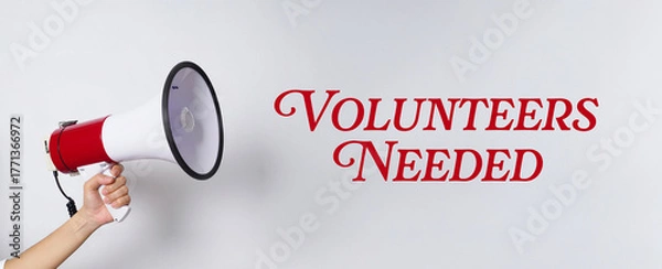 Fototapeta volunteers needed text	