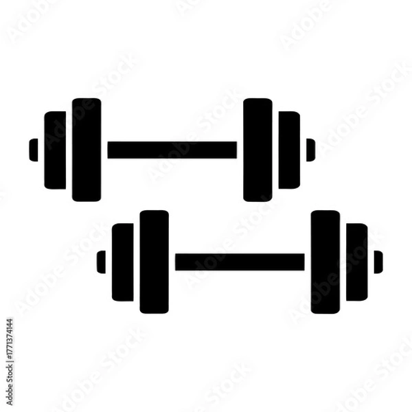 Obraz Fitness dumbbell icon simple outline on white background.
