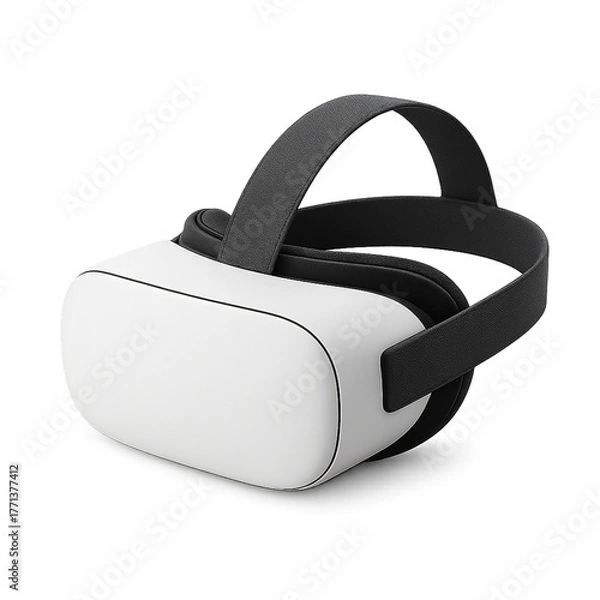 Fototapeta Virtual reality headset isolated on white background — gaming and immersive technology concept