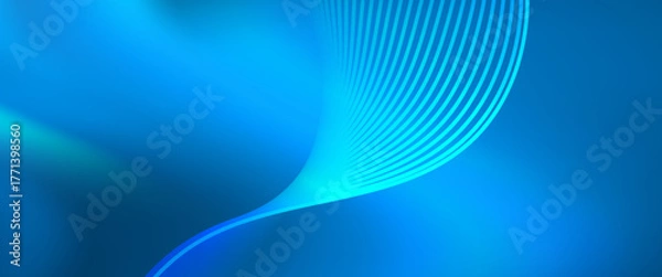 Fototapeta Blue Wave Abstract Design With Flowing Lines For Modern Digital Background Artwork.vector eps10