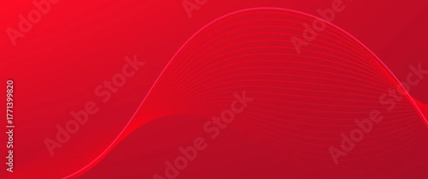 Fototapeta Red Futuristic Abstract Wave Background