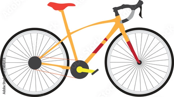 Obraz orange bicycle on white background