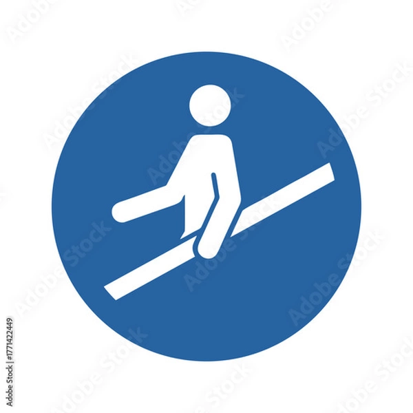 Fototapeta Use handrail vector design mandatory safety sign standar ISO 7010